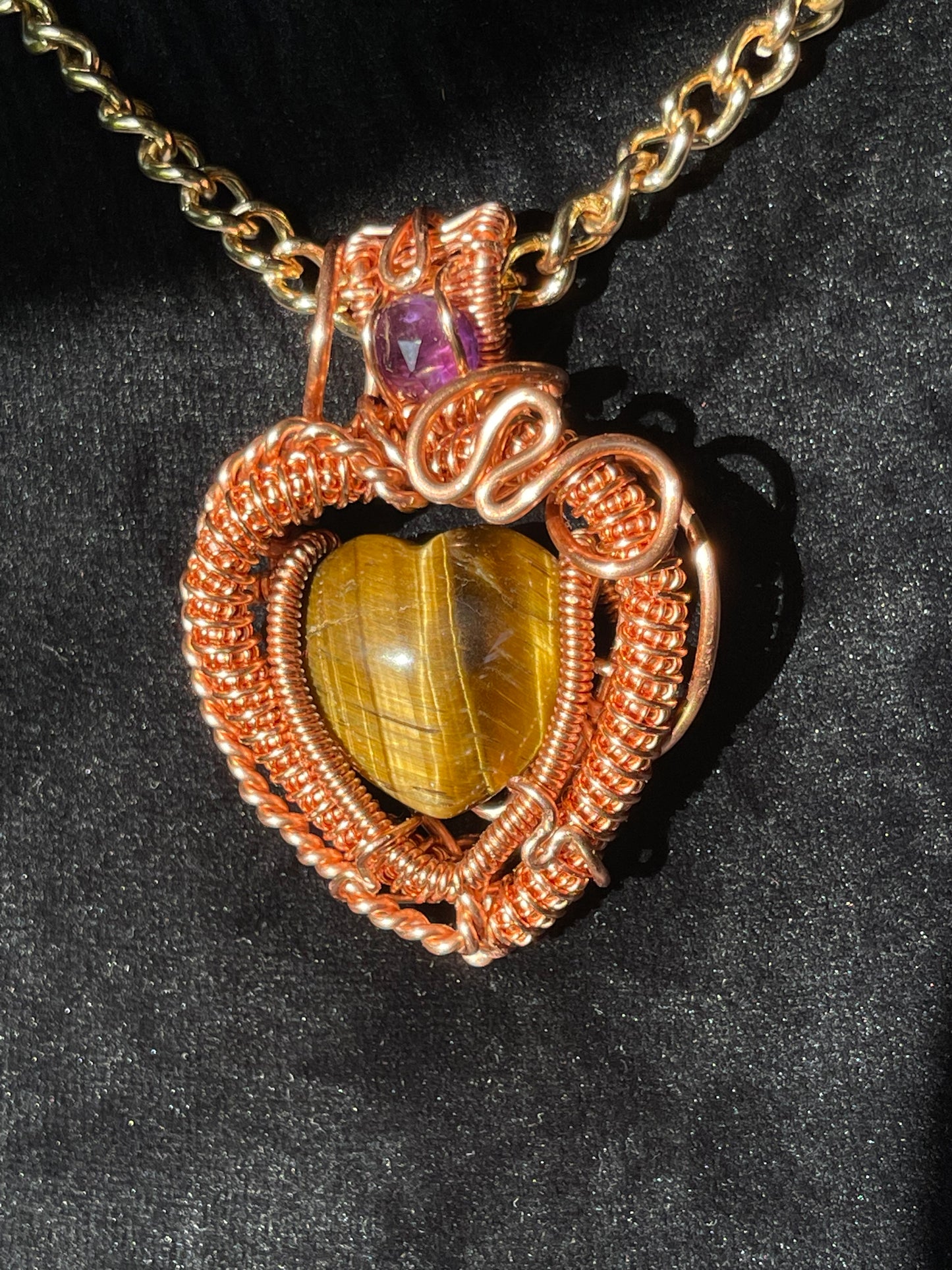 Amethyst & Tiger Eye Power Couple Pendant