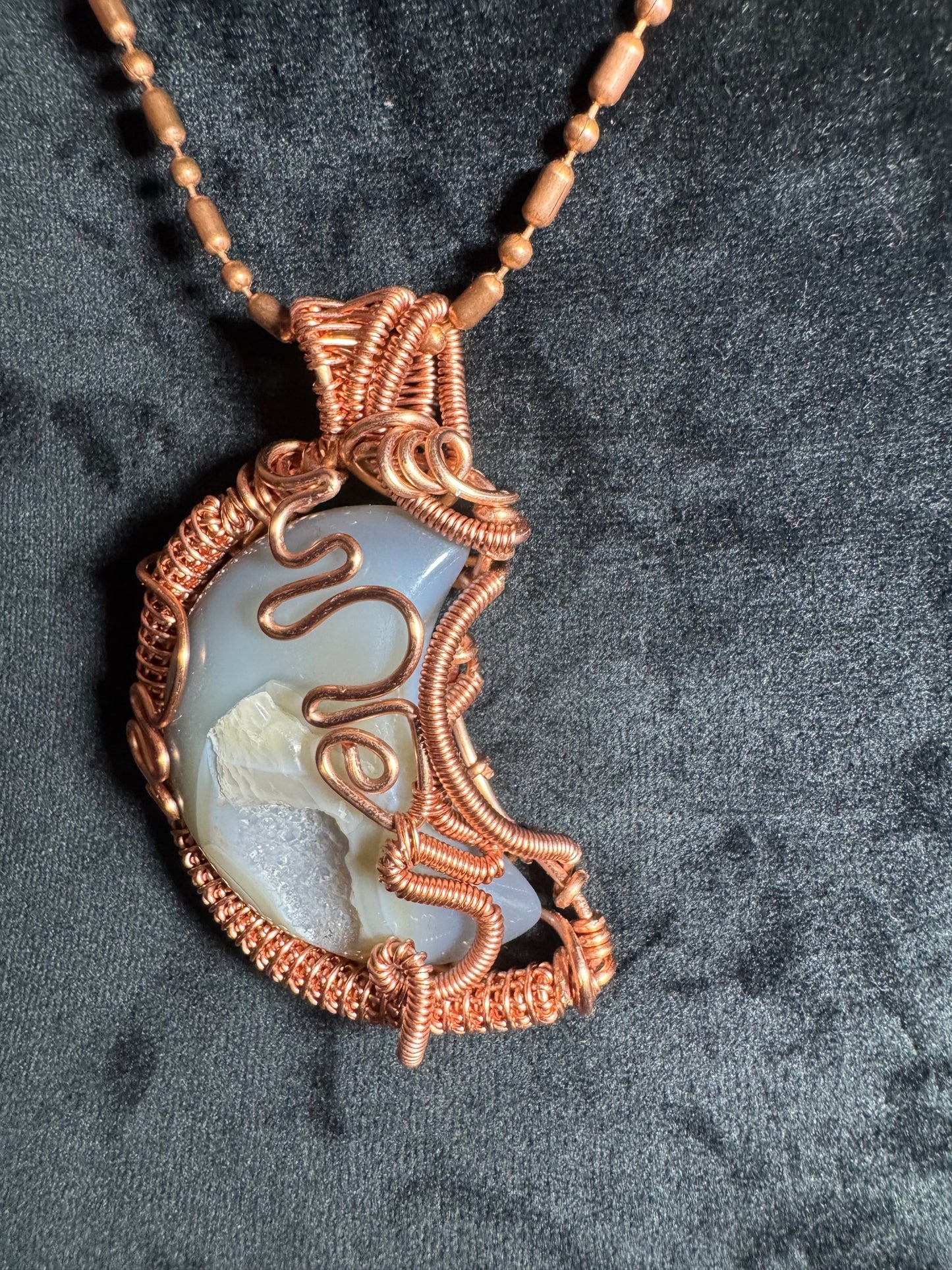 Agate Moon Pendant