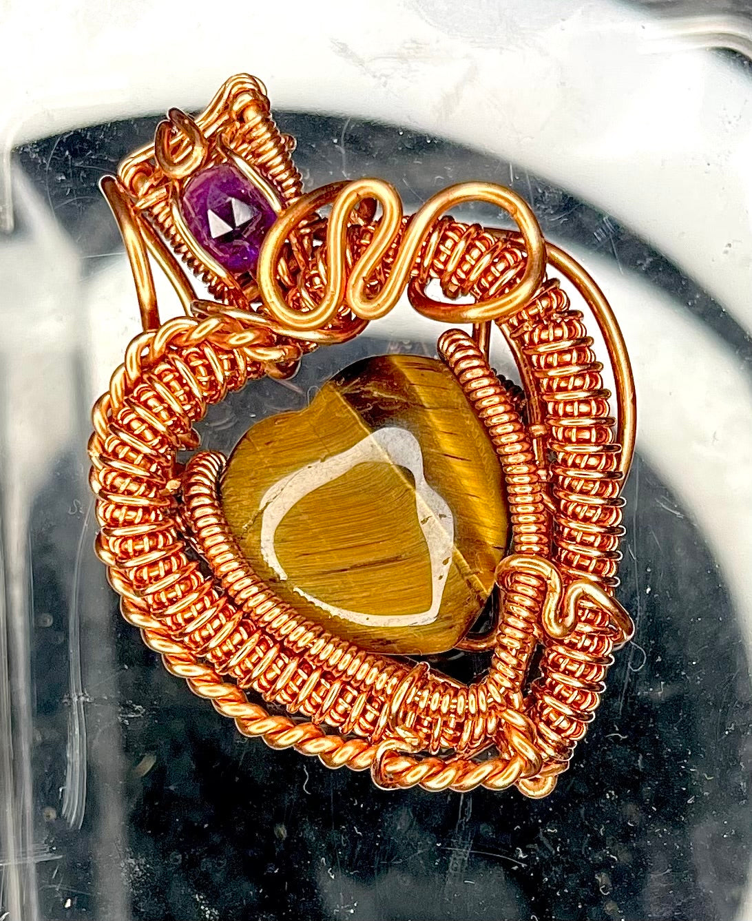 Amethyst & Tiger Eye Power Couple Pendant