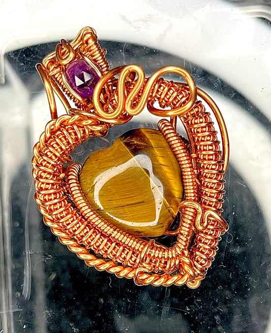 Amethyst & Tiger Eye Power Couple Pendant