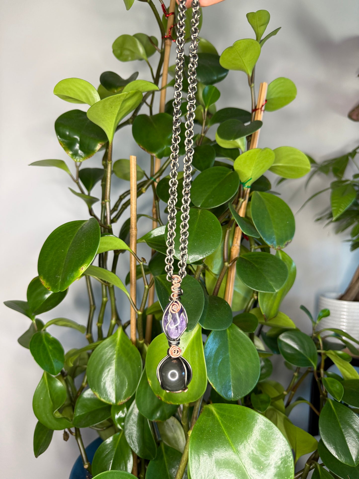 Amethyst & Rainbow Obsidian