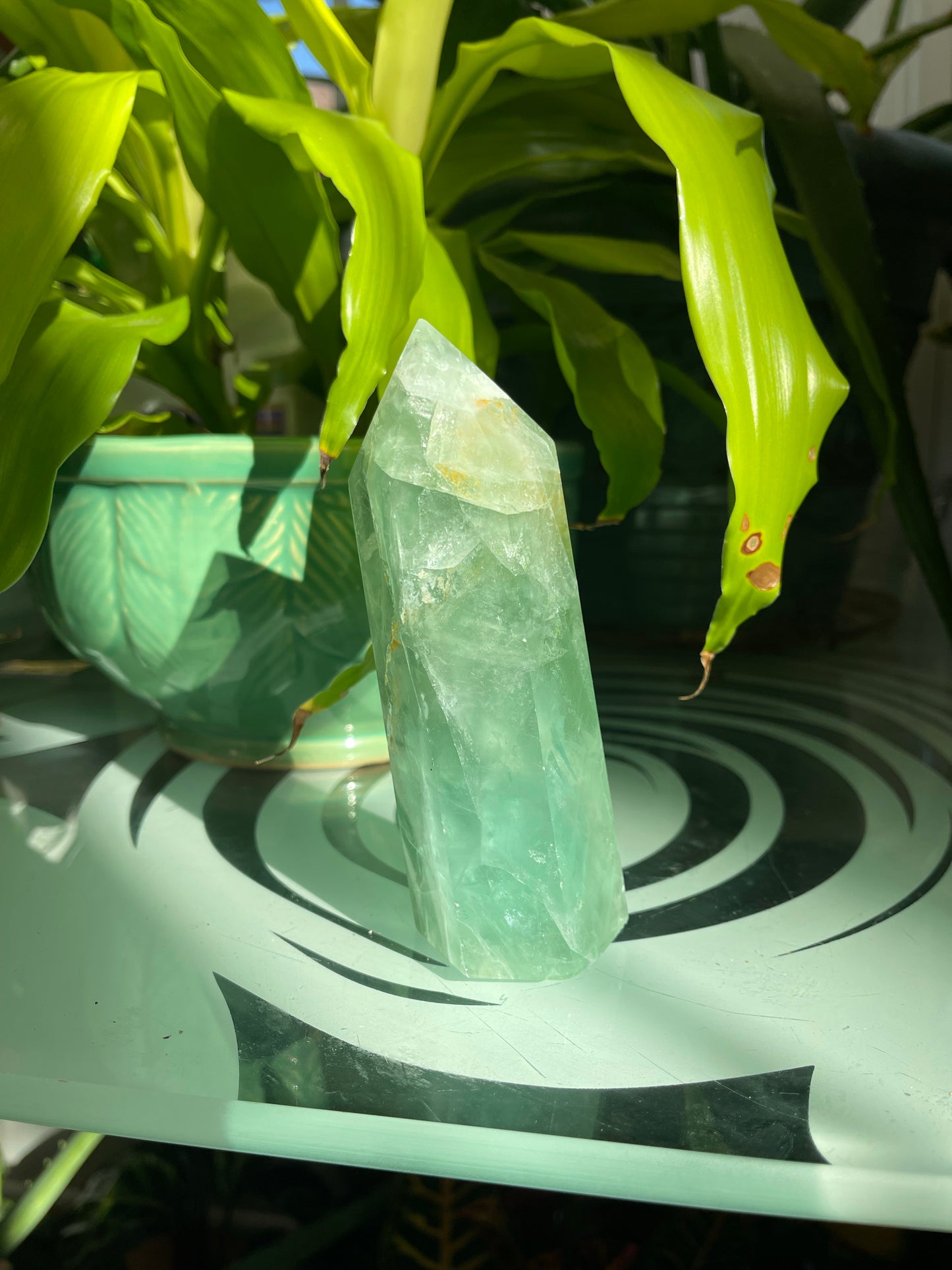 Green Fluorite Leaning Tower