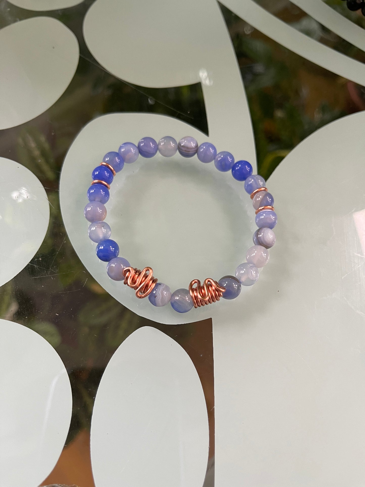 Blue Chalcedony Beaded Bracelet
