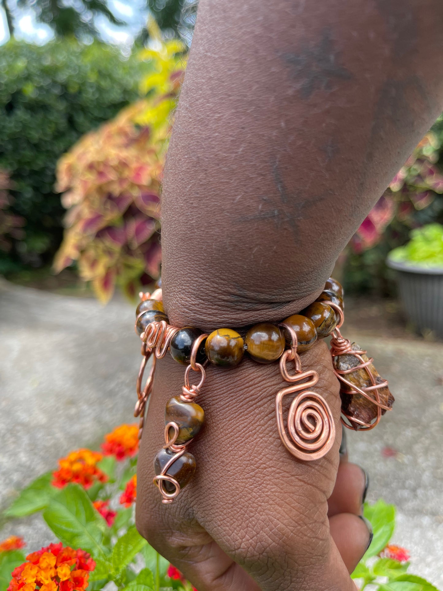 Tiger Eye Demeter Charm Bracelet
