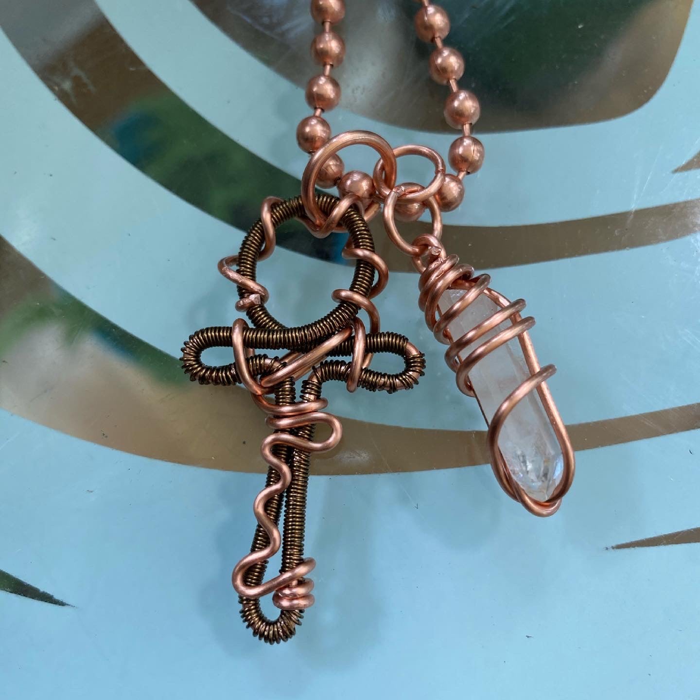 Antique Ankh & Quartz Chain