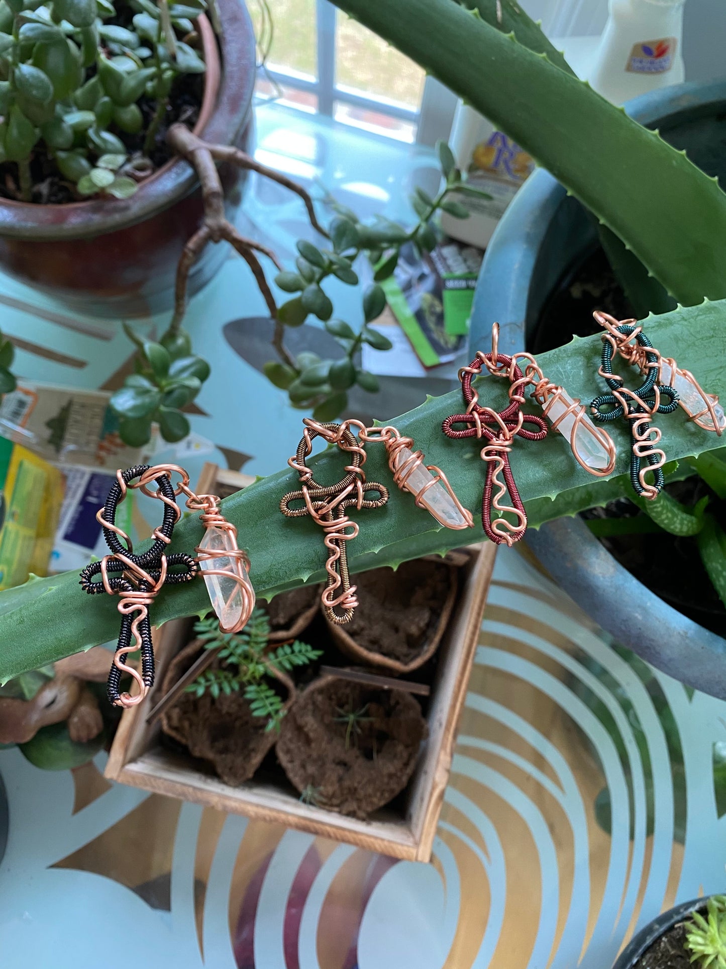 Antique Ankh & Quartz Chain