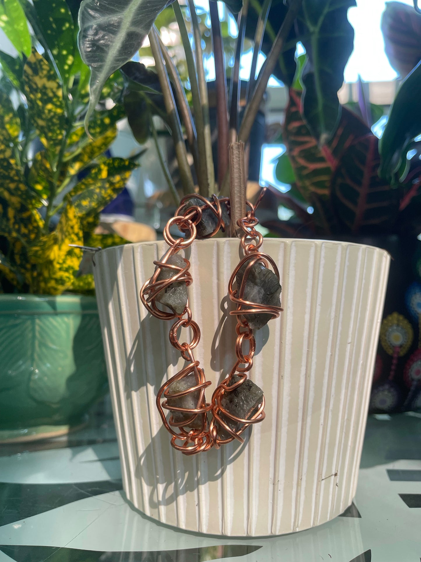 Flashy Labradorite Chunky Charm Bracelet