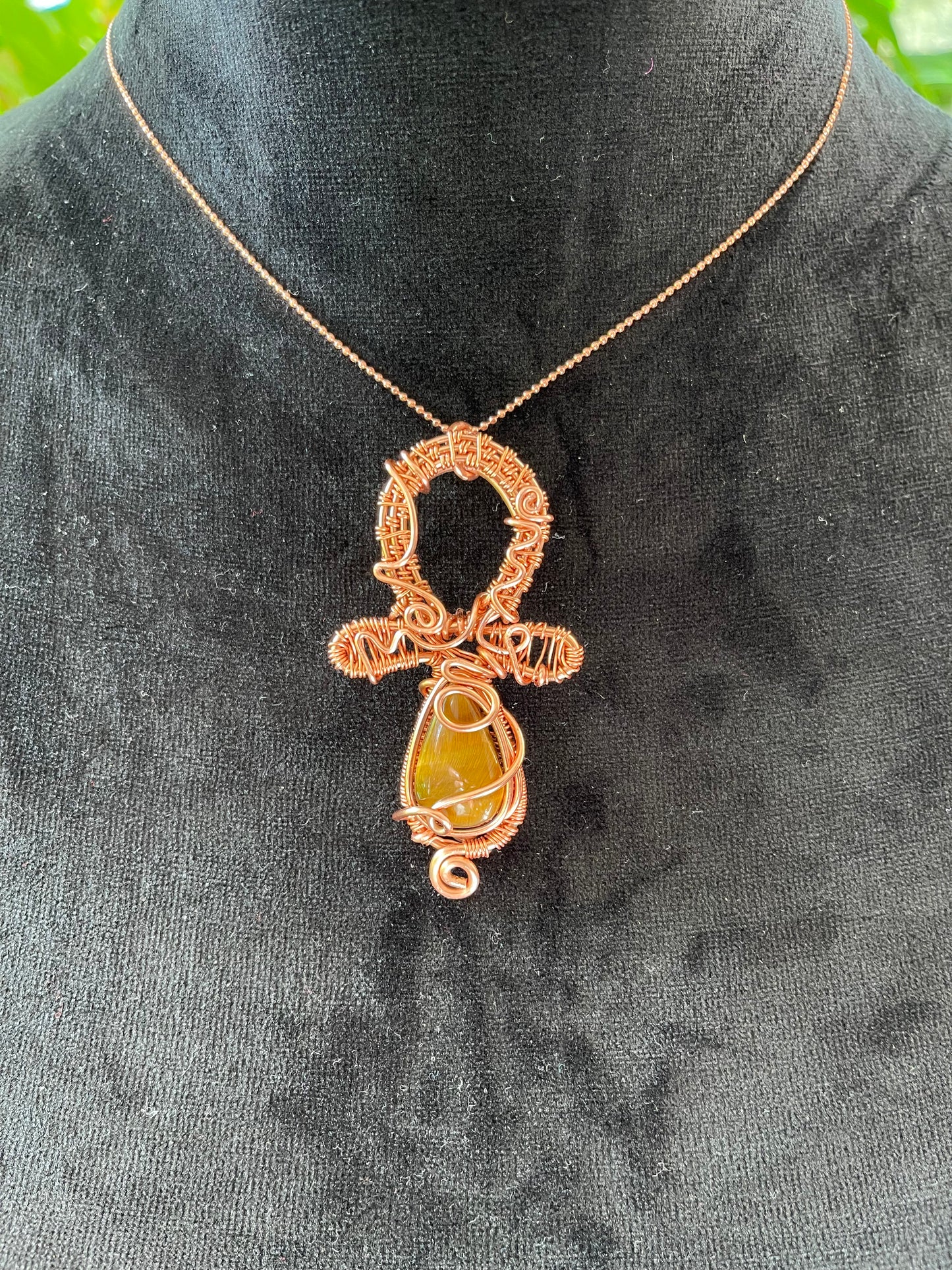 Tiger Eye Mini Ankh