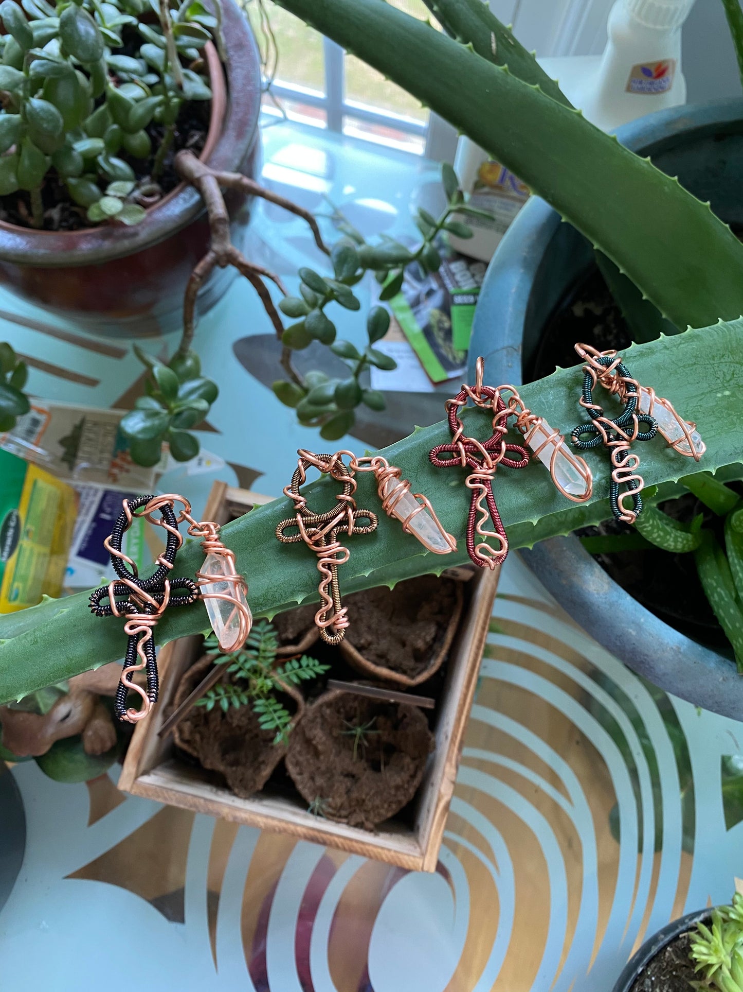 Black Ankh & Quartz Chain