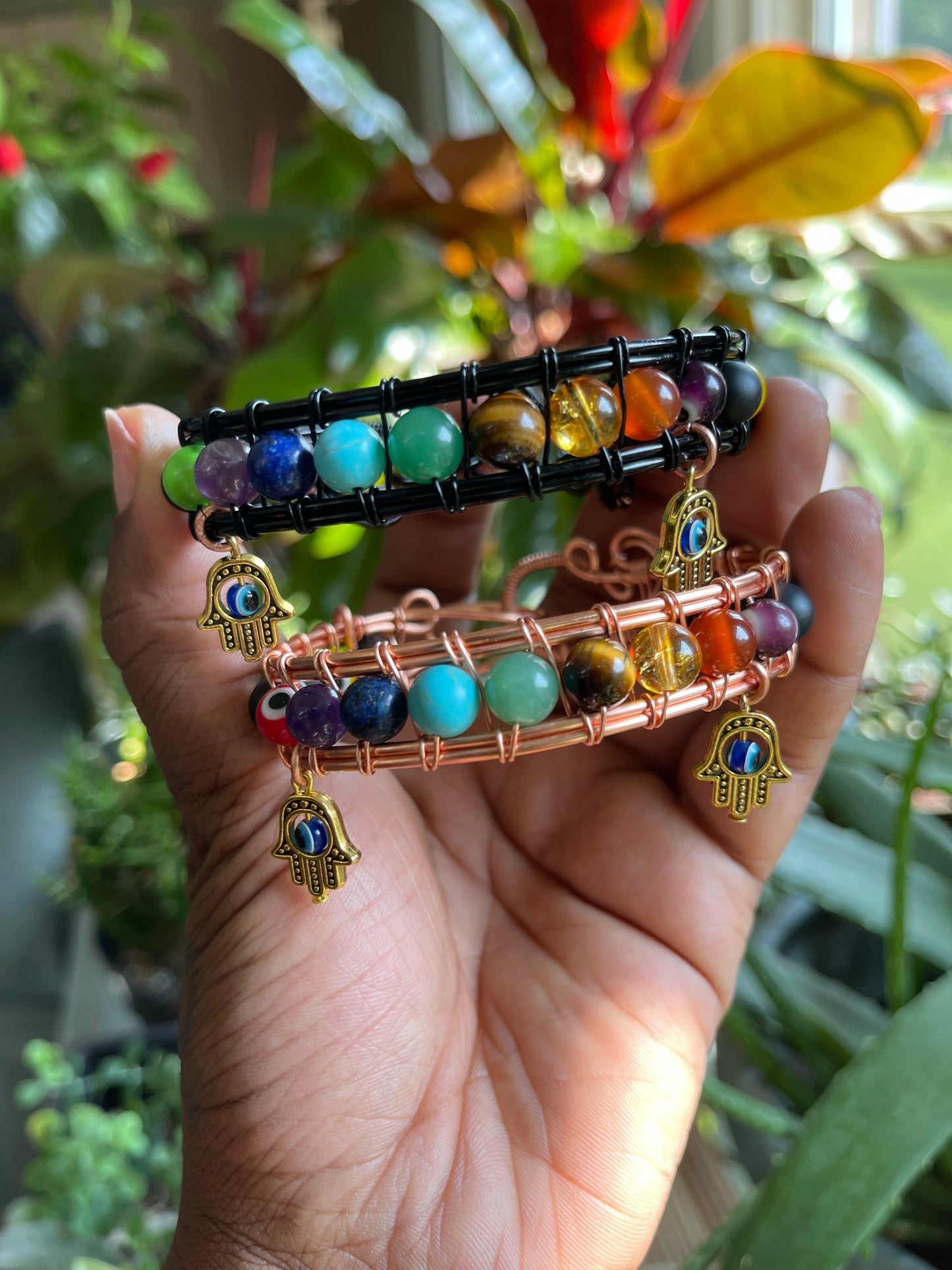 Seven Chakra Hamsa Cuff