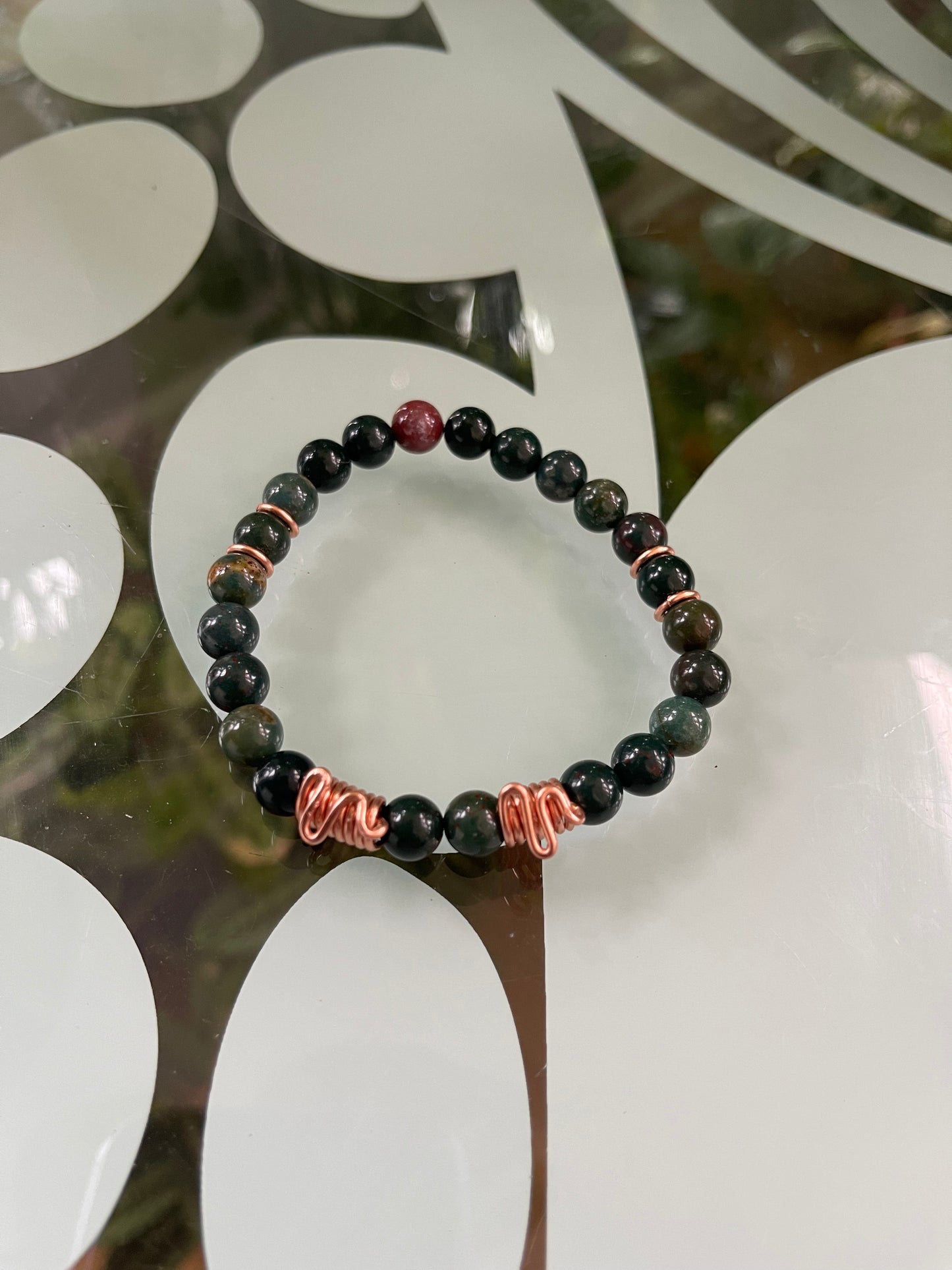 Bloodstone Beaded Bracelet