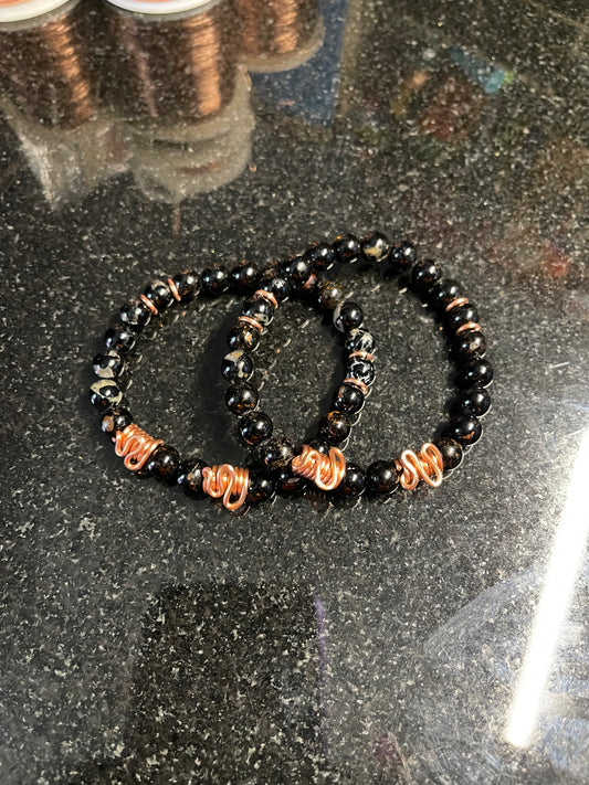Black Tourmaline Beaded Bracelet