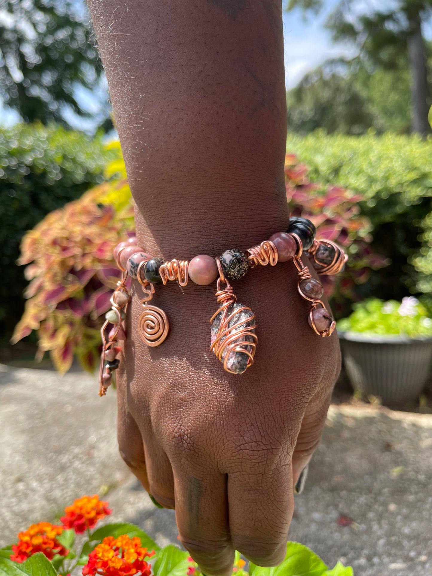 Rhodonite Eos Charm Bracelet