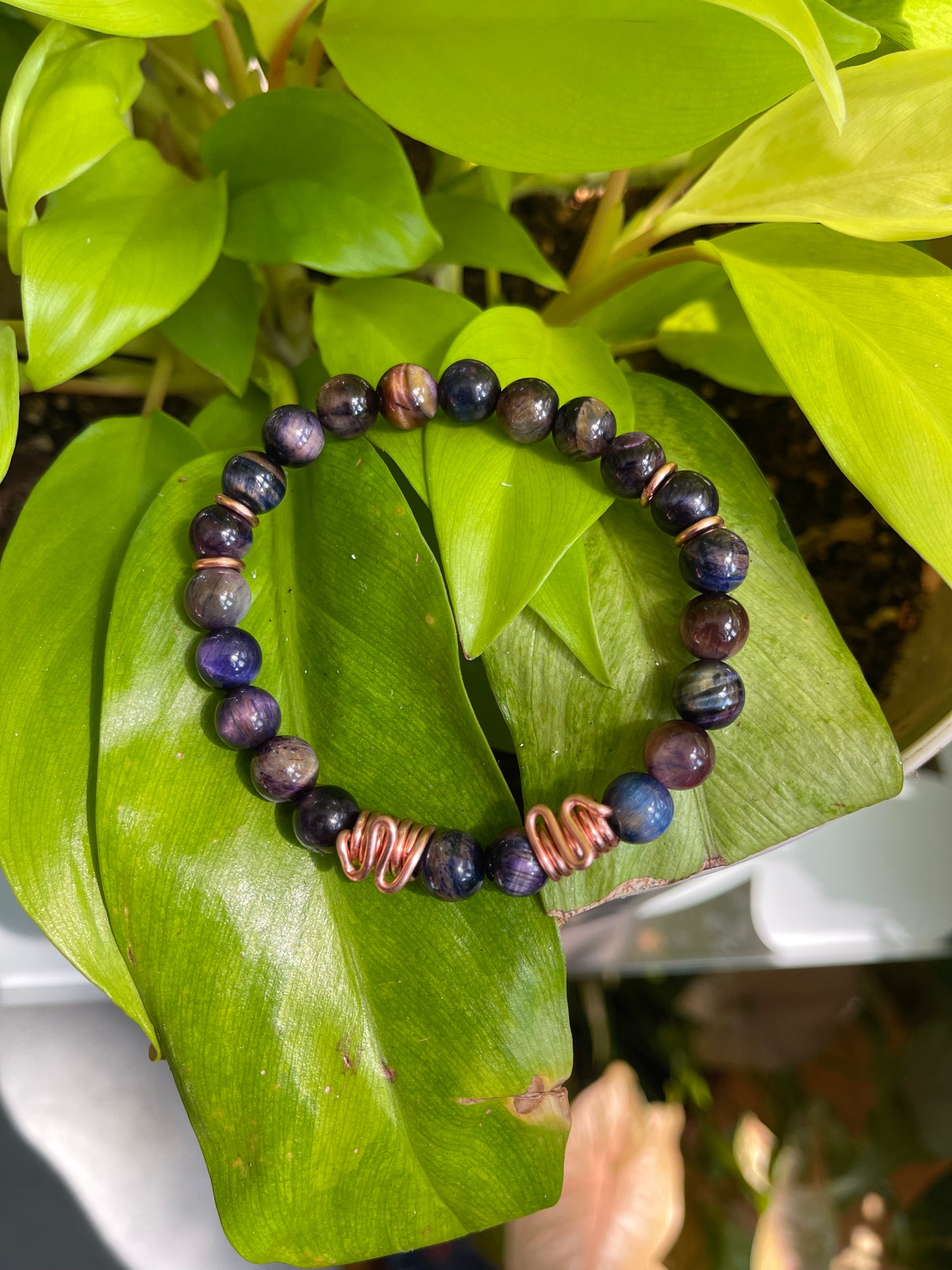 Galactic Tiger Eye Beaded Bracelet