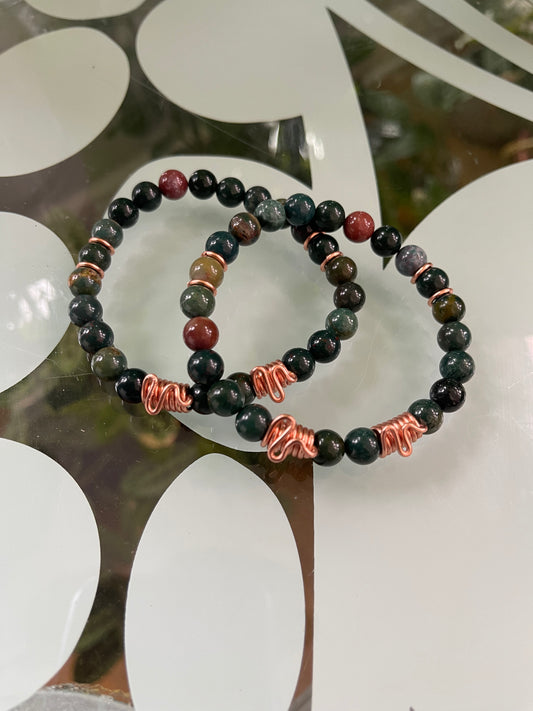 Bloodstone Beaded Bracelet