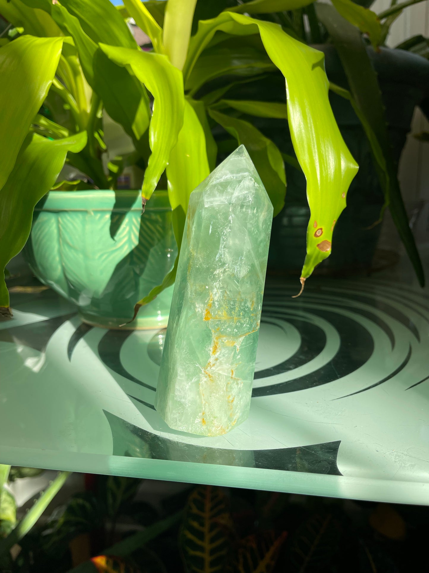 Green Fluorite Leaning Tower