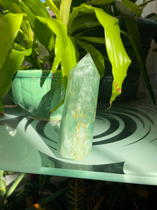 Green Fluorite Leaning Tower