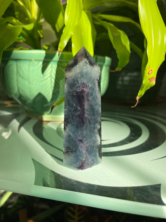 Deep Rainbow Fluorite Tower