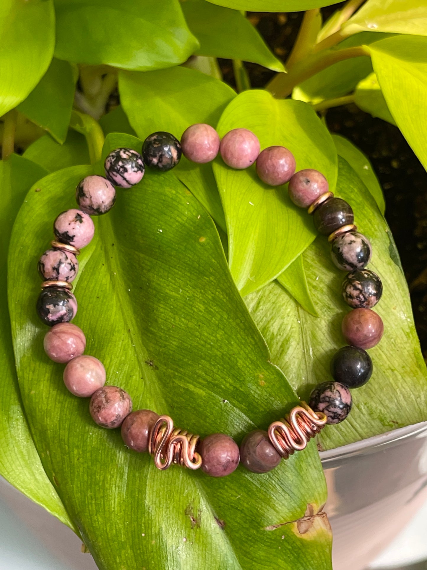 Rhodonite Beaded Bracelet