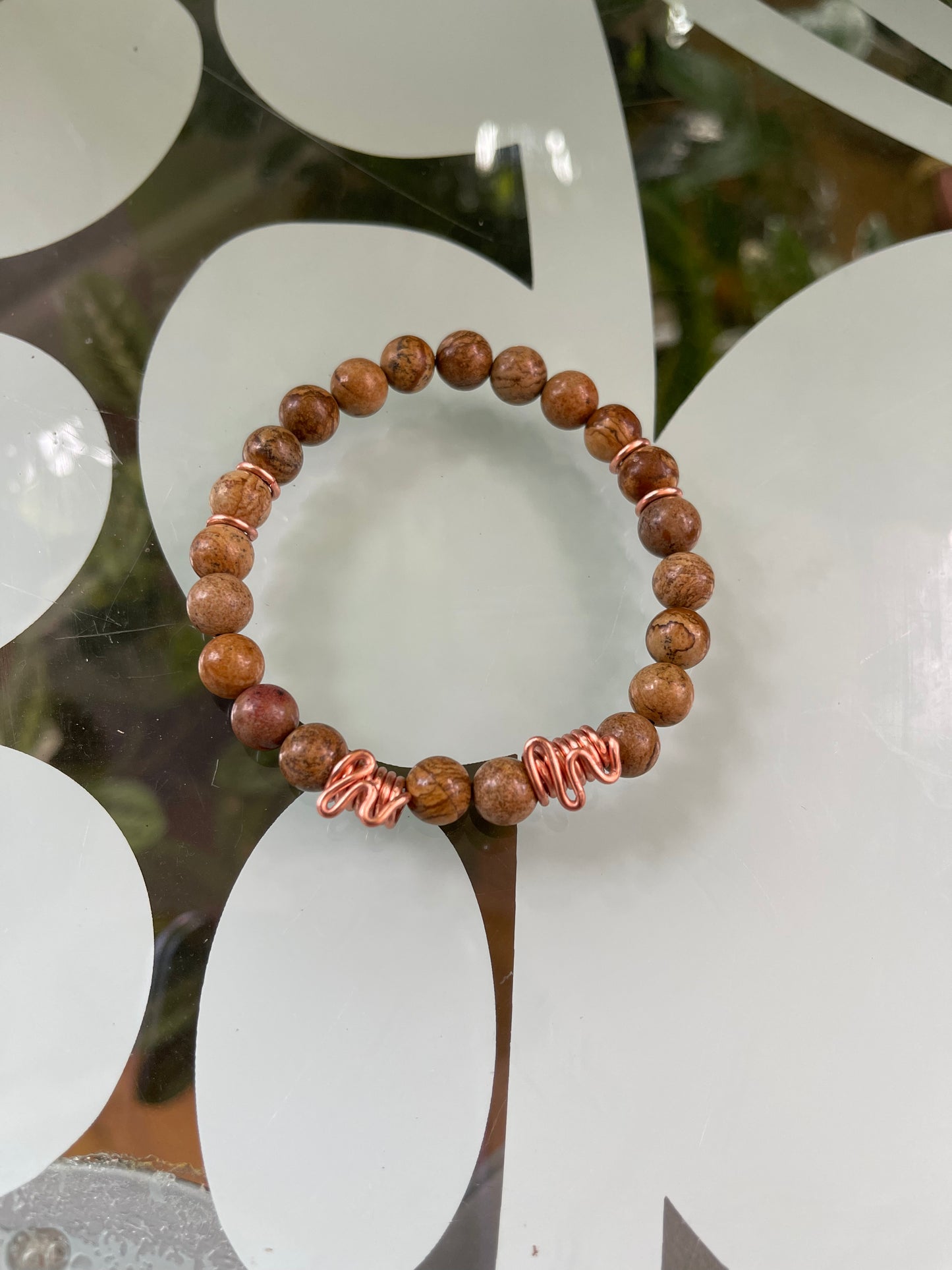Wood Jasper Beaded Bracelet
