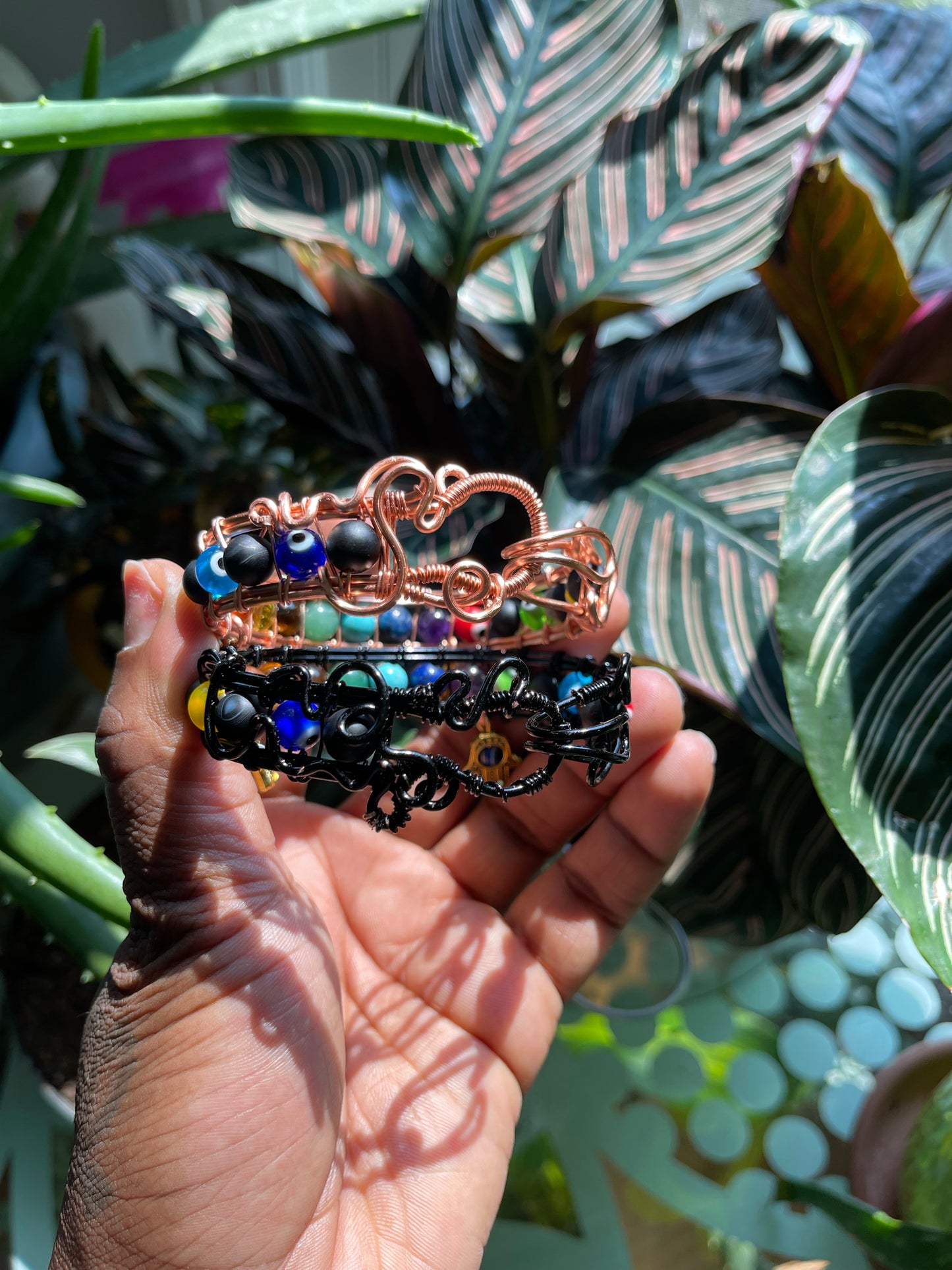 Seven Chakra Hamsa Cuff