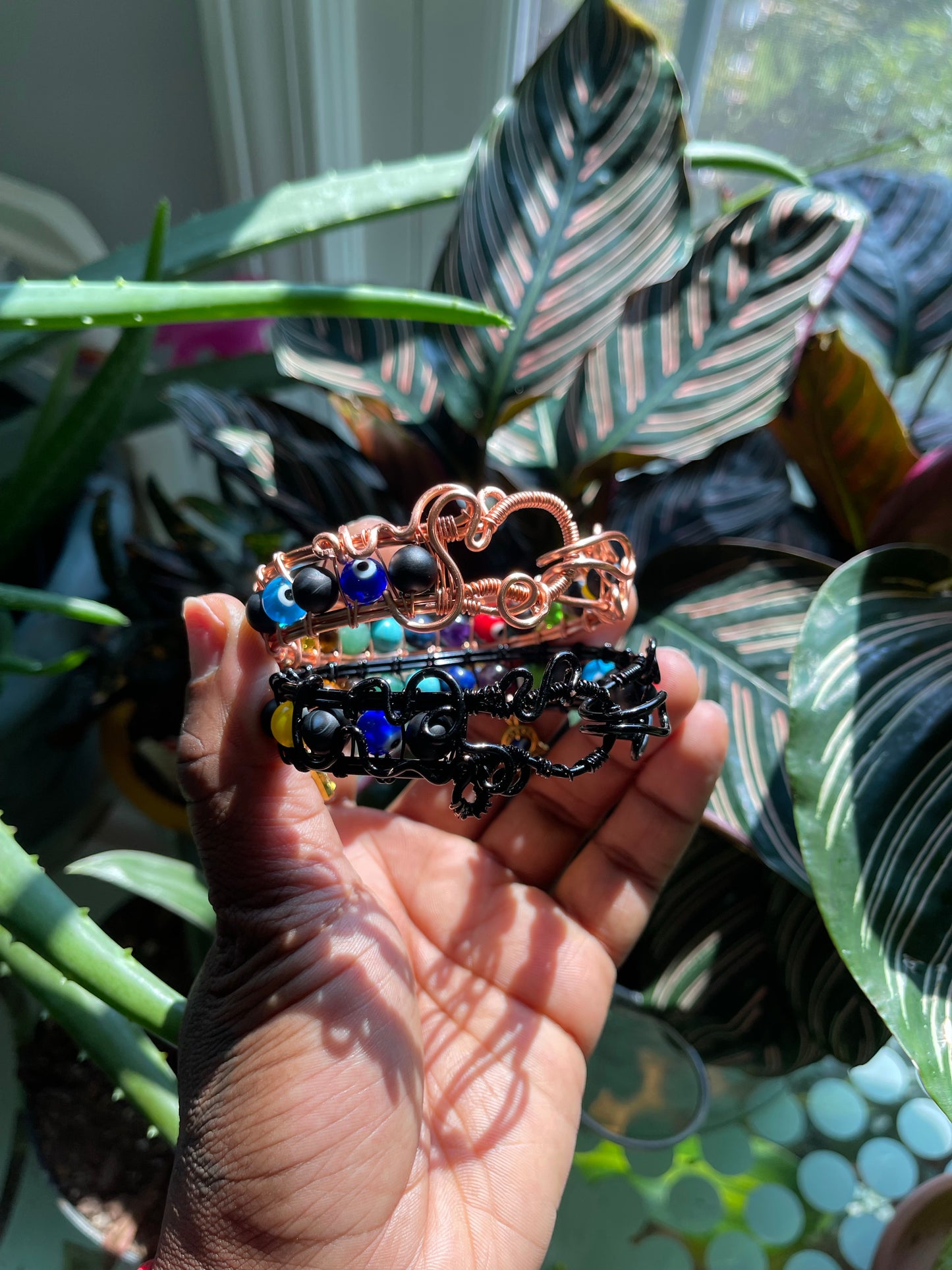 Seven Chakra Hamsa Cuff