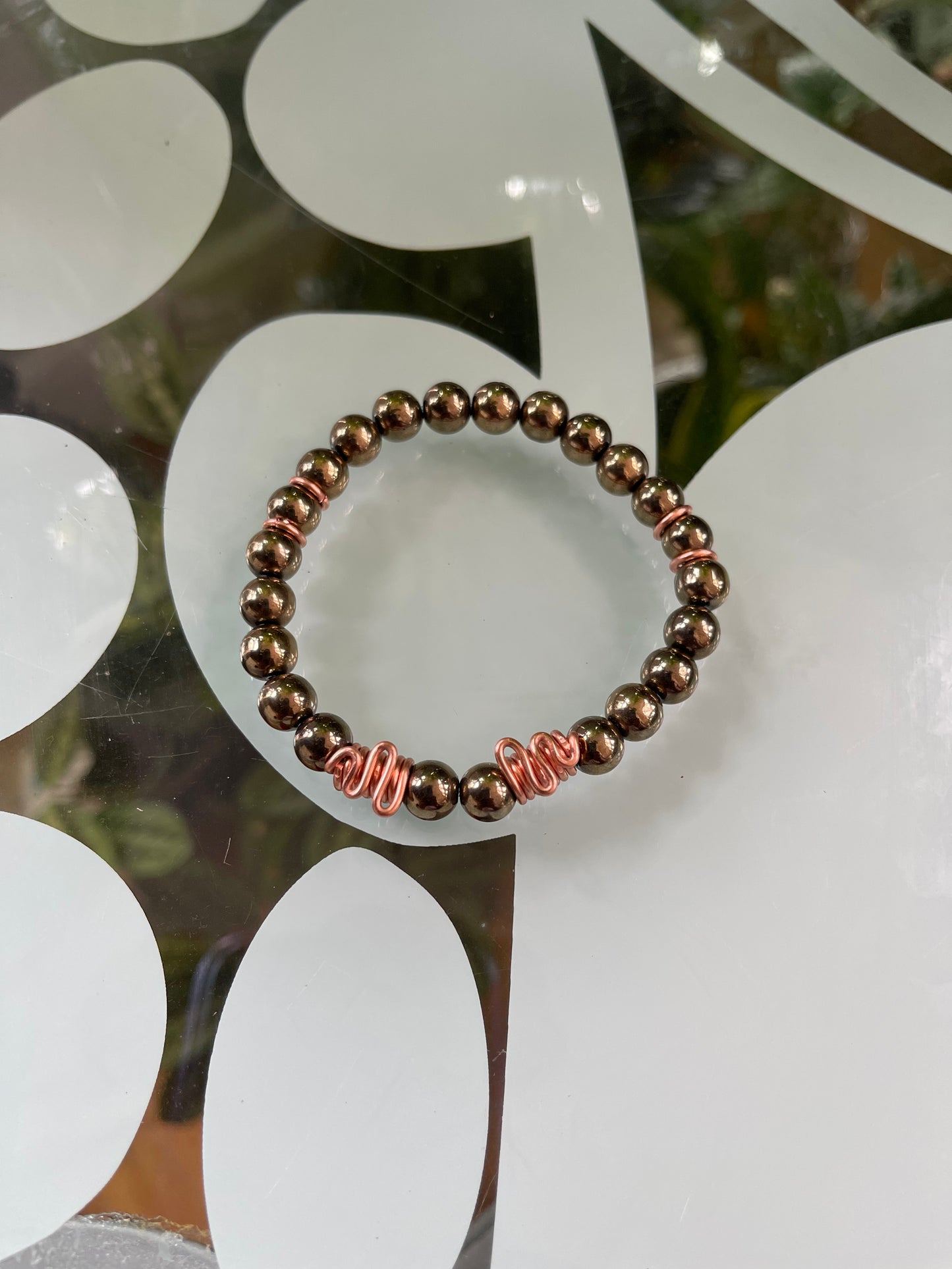 Pyrite Hematite Beaded Bracelet