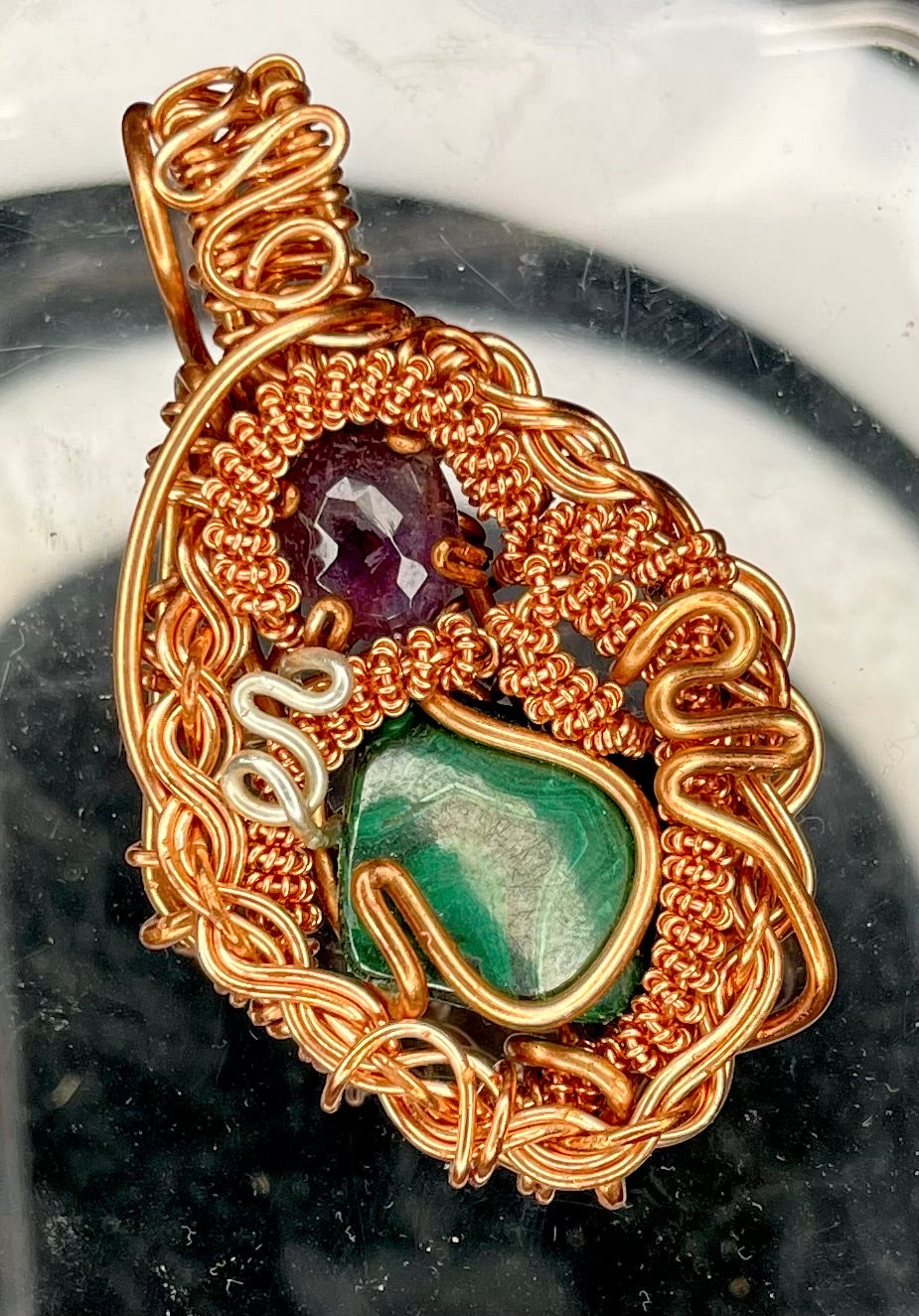 Amethyst/Malachite Pendant