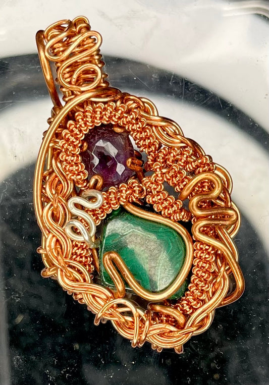 Amethyst/Malachite Pendant
