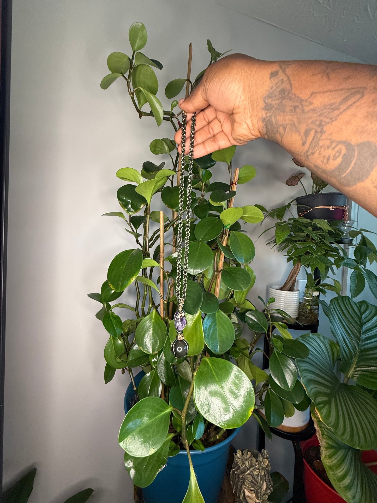 Amethyst & Rainbow Obsidian