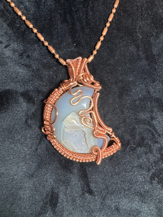 Agate Moon Pendant