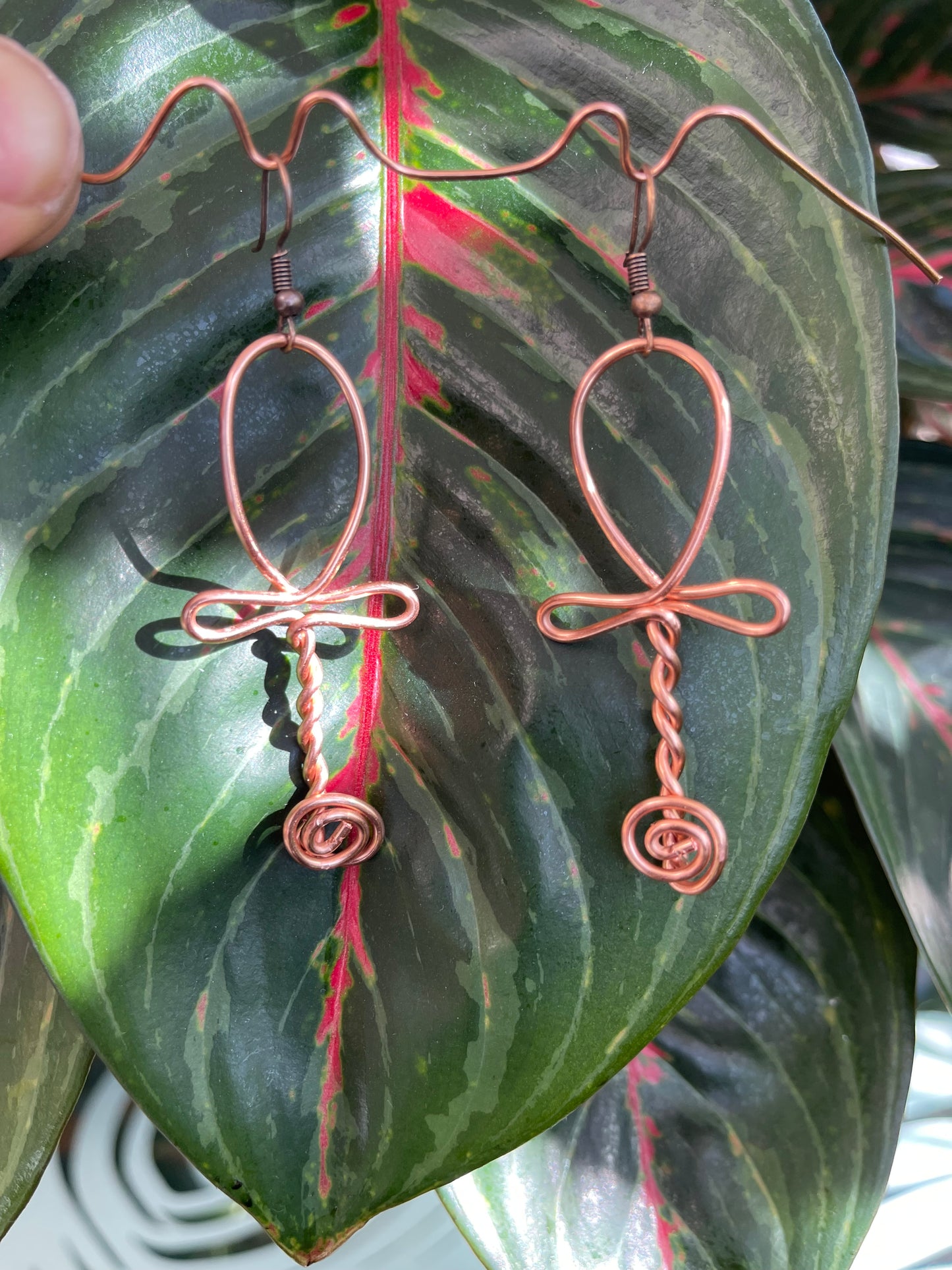 Copper Ankh Earrings