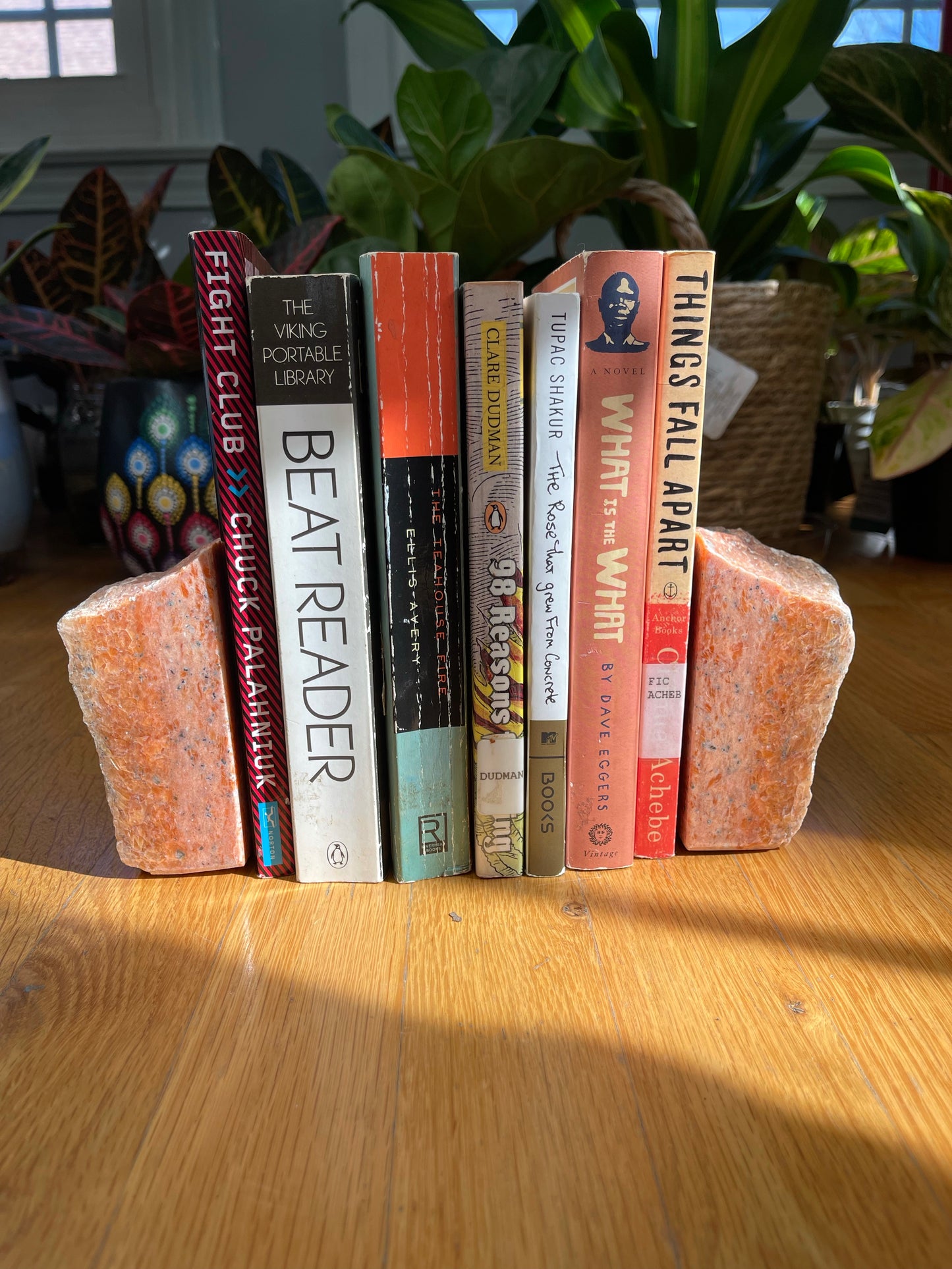 Orchid Calcite Bookends