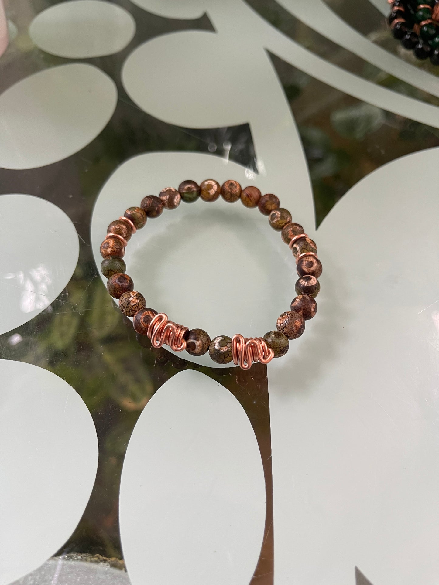 Mosaic Agate Beaded Bracelet
