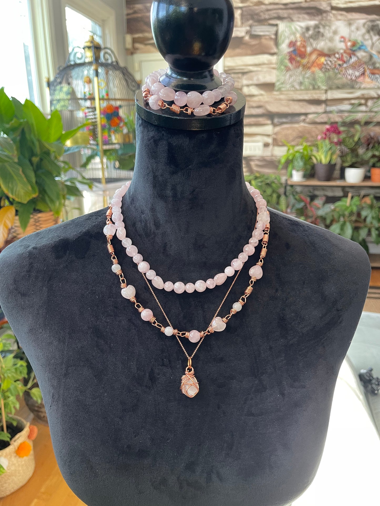 Rose Quartzy Heart Set