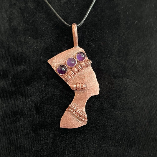 Amethyst Nefertiti Bust Pendant