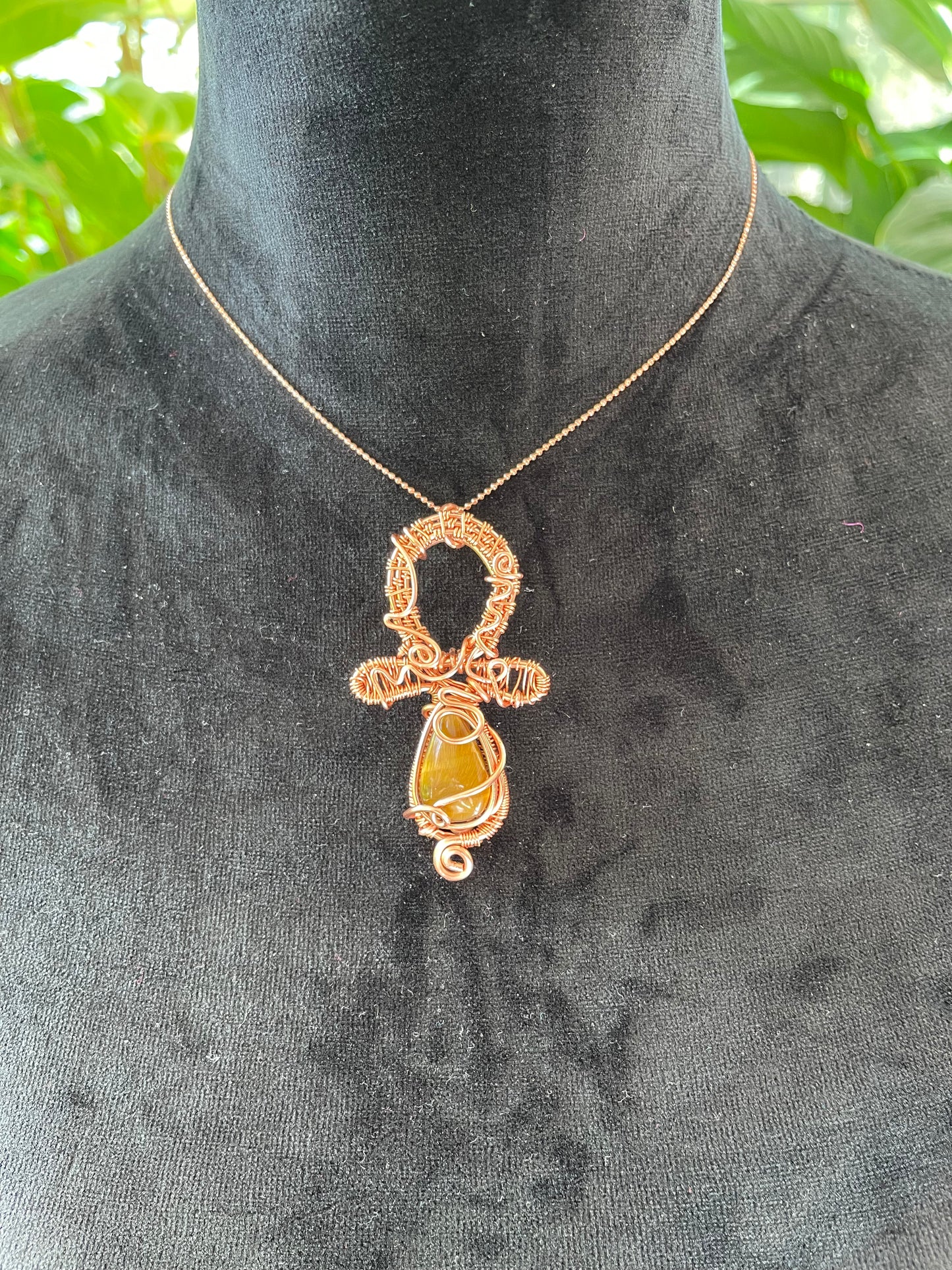 Tiger Eye Mini Ankh