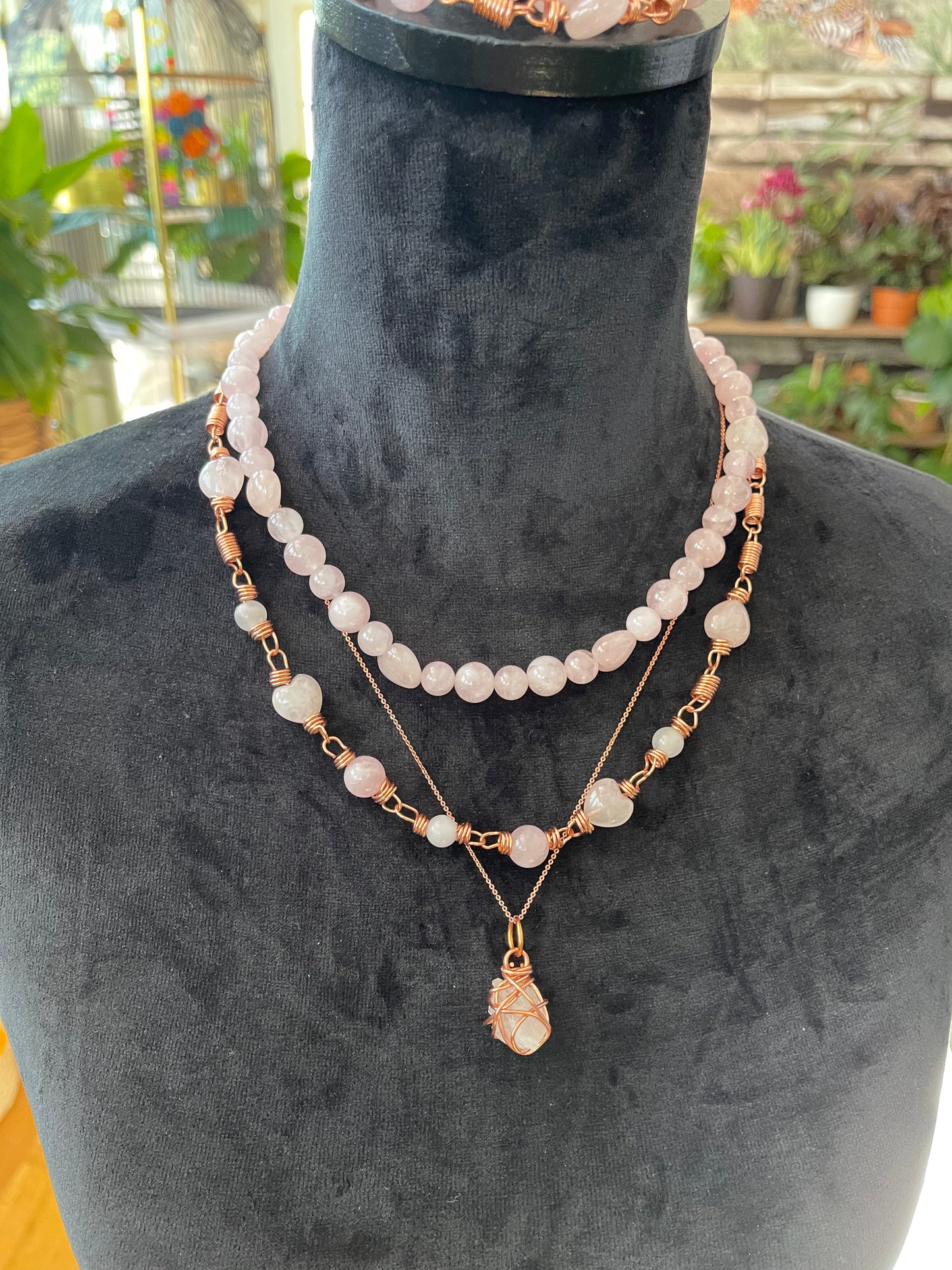 Rose Quartzy Heart Set