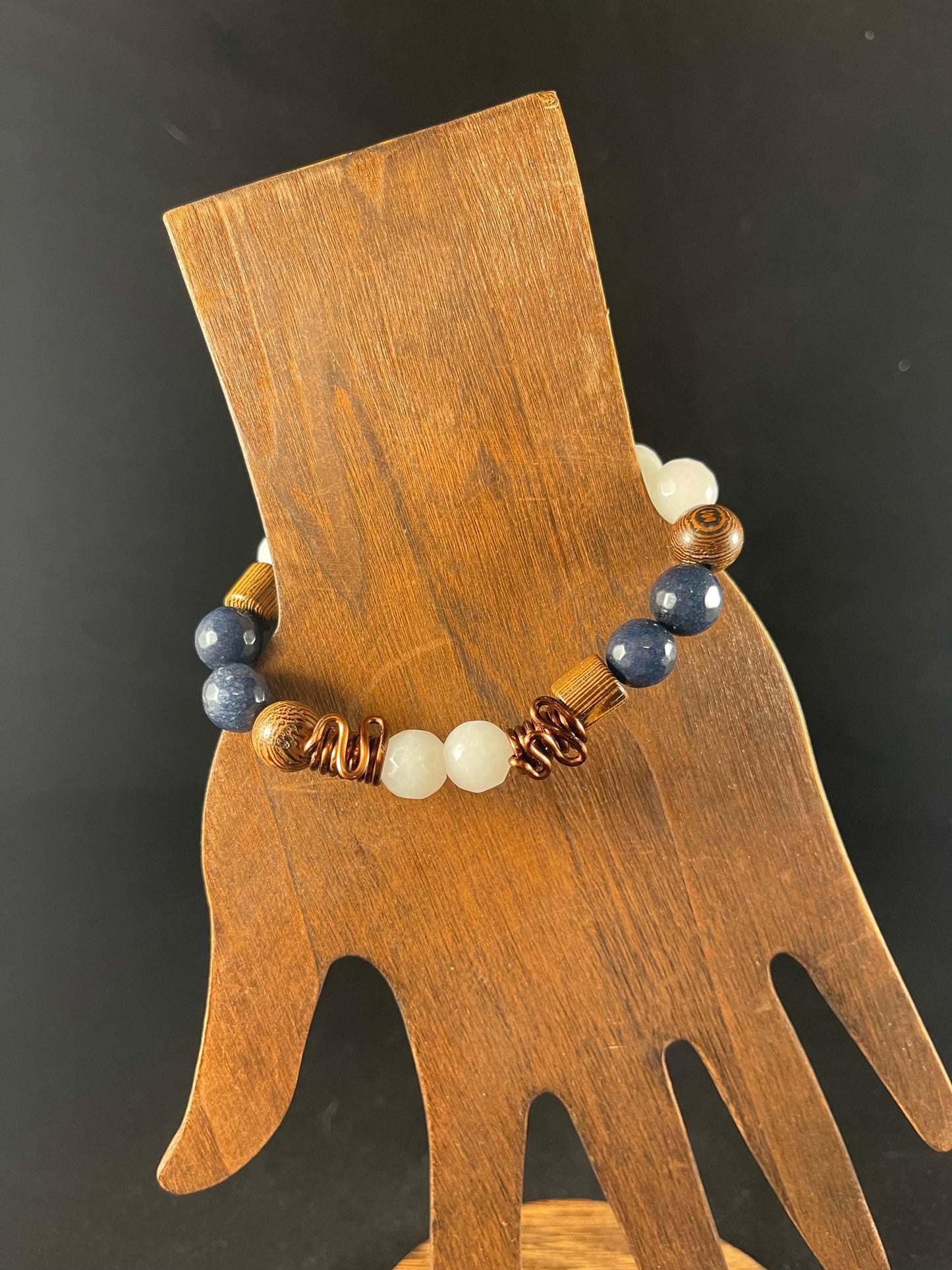 Navy Wood Beaded bracelet