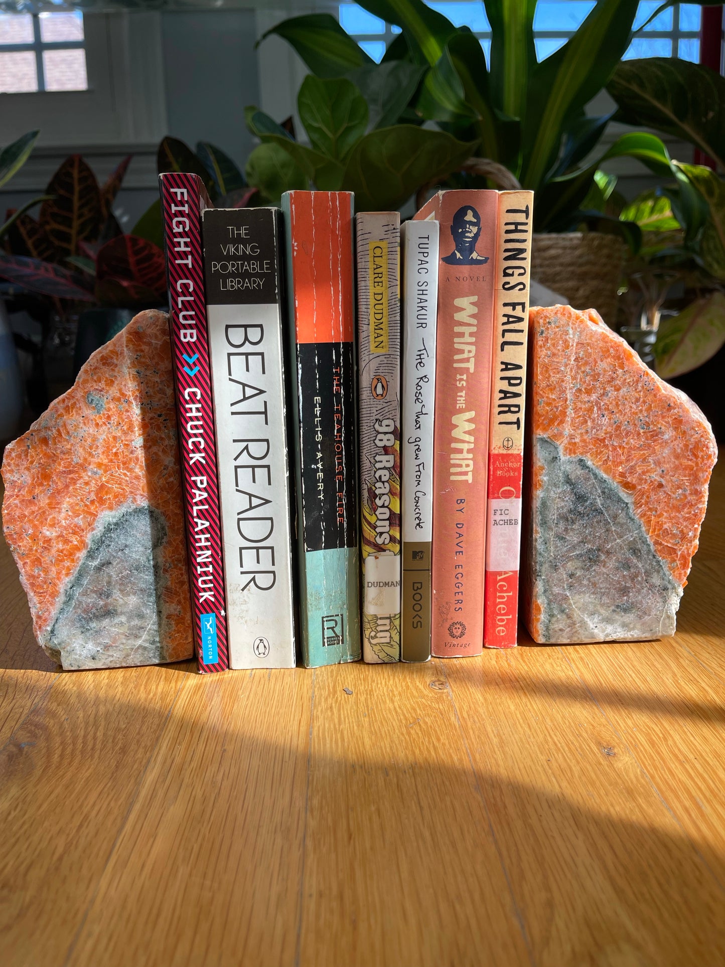 Large Orchid Calcite Bookends