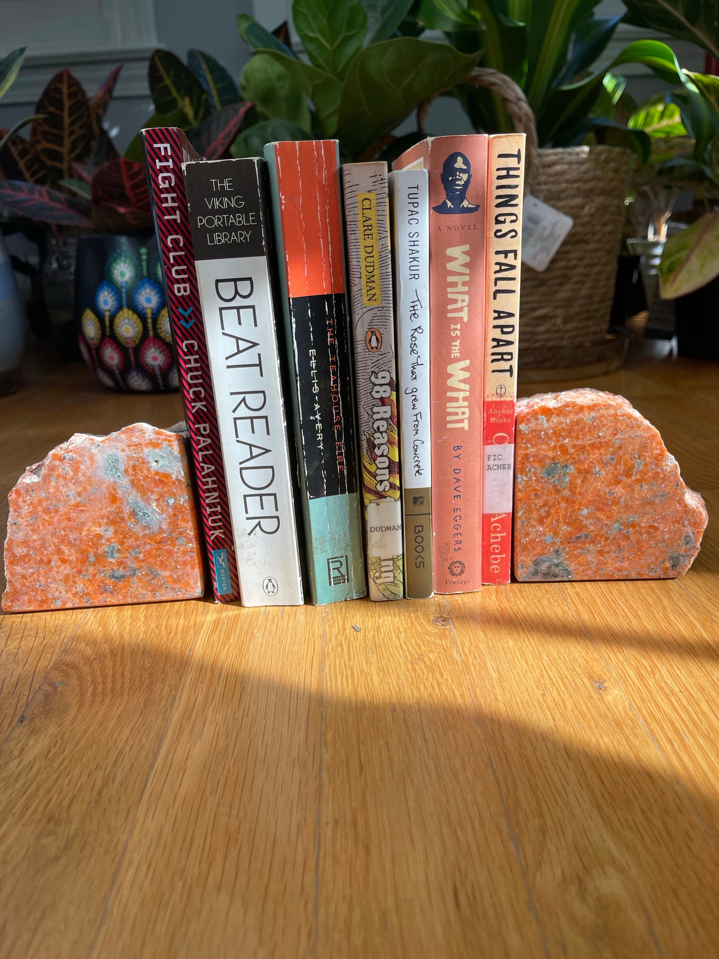 Orchid Calcite Bookends