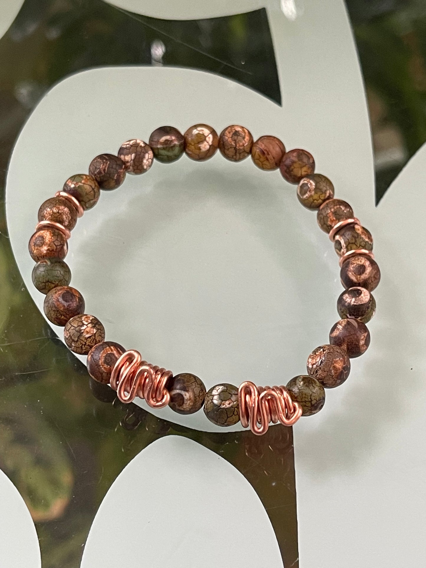 Mosaic Agate Beaded Bracelet