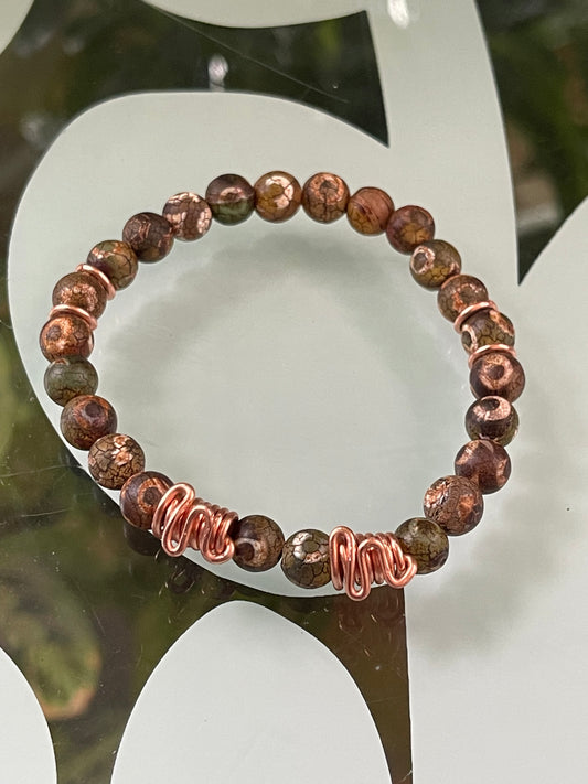 Mosaic Agate Beaded Bracelet