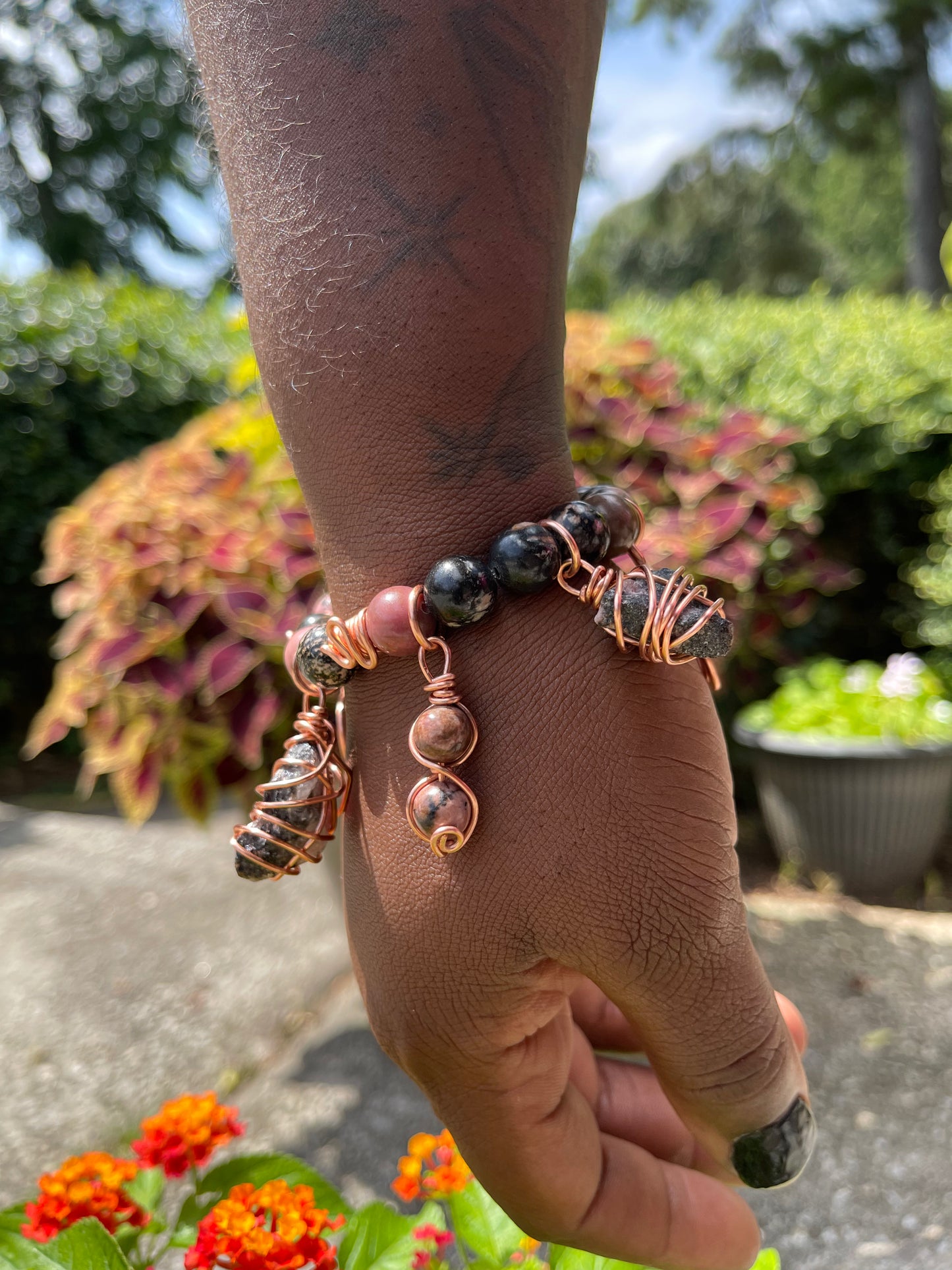 Rhodonite Eos Charm Bracelet
