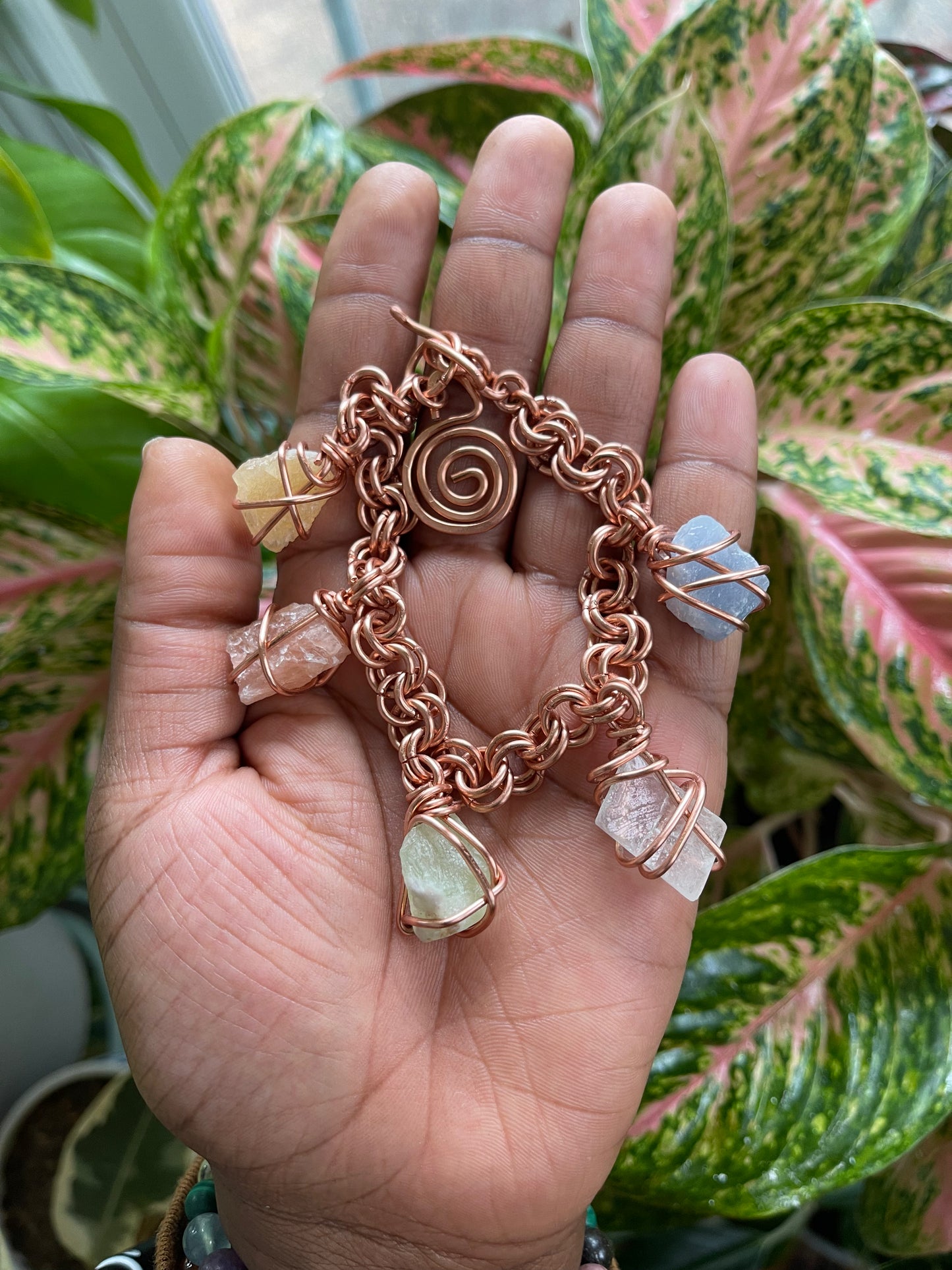 Multi-Color Calcite Charm Bracelet