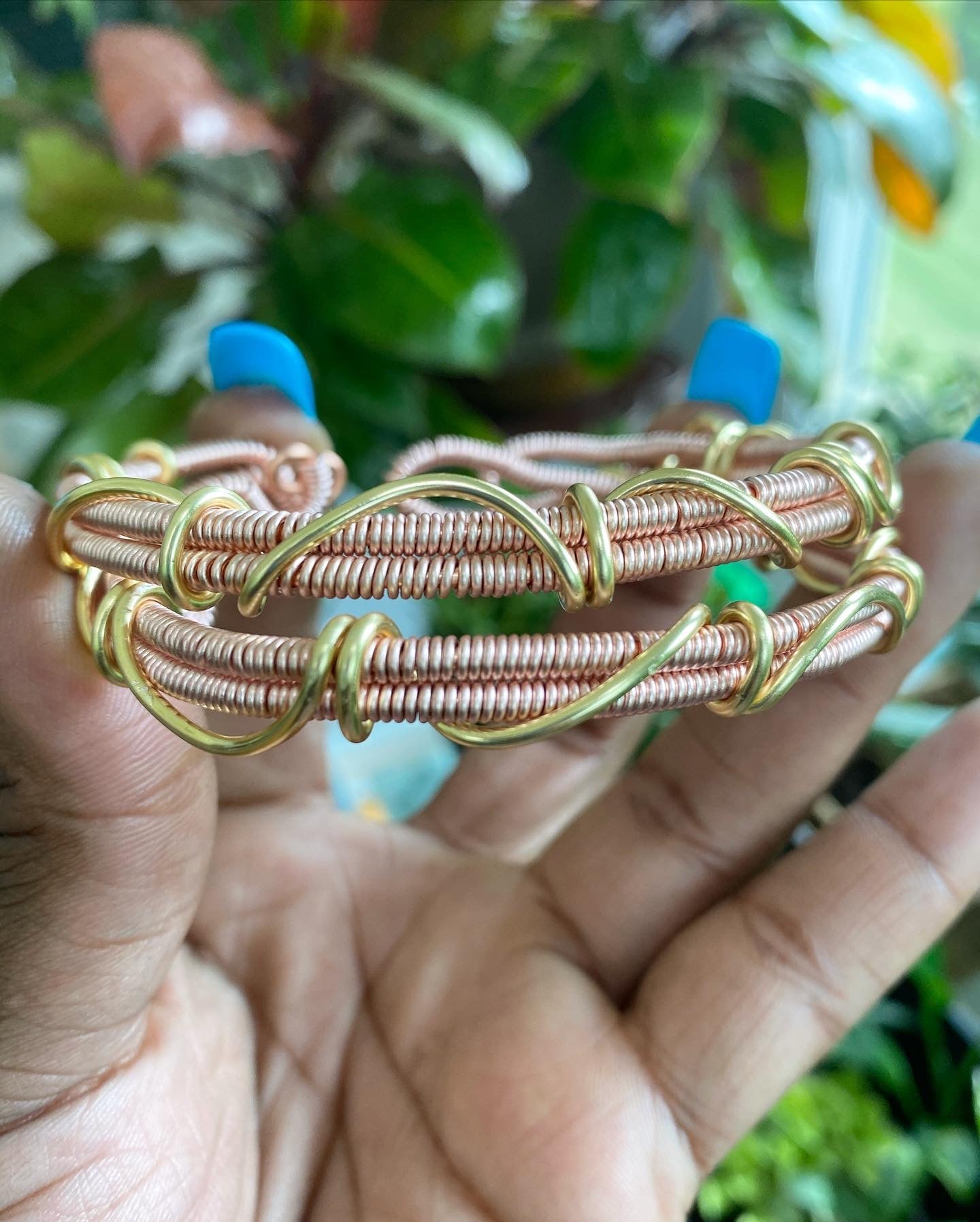 Gold on Copper Bangle